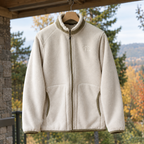 Black men's fleece jacket with stand collar and full zip