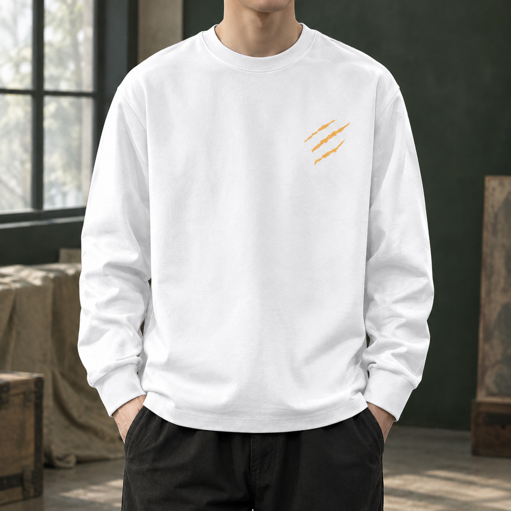 Men's black crew neck top with geometric chest print