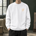 Men's black crew neck top with geometric chest print