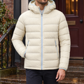 Off white men's padded hooded jacket with baffles