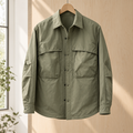 Men's utility overshirt with snap-front pockets in green