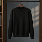 Man wearing a black crew neck jumper