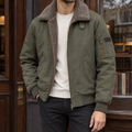 Men's black pilot jacket with plush fleece lining