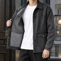 Men's relaxed denim overshirt in washed blue denim