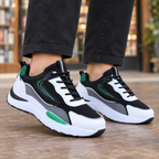 Men's black and green colourblock chunky trainers