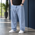 Men's denim light blue straight leg jeans