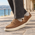 Men's black leather-look derby shoes