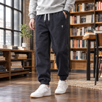 Men's corduroy joggers in dark gray