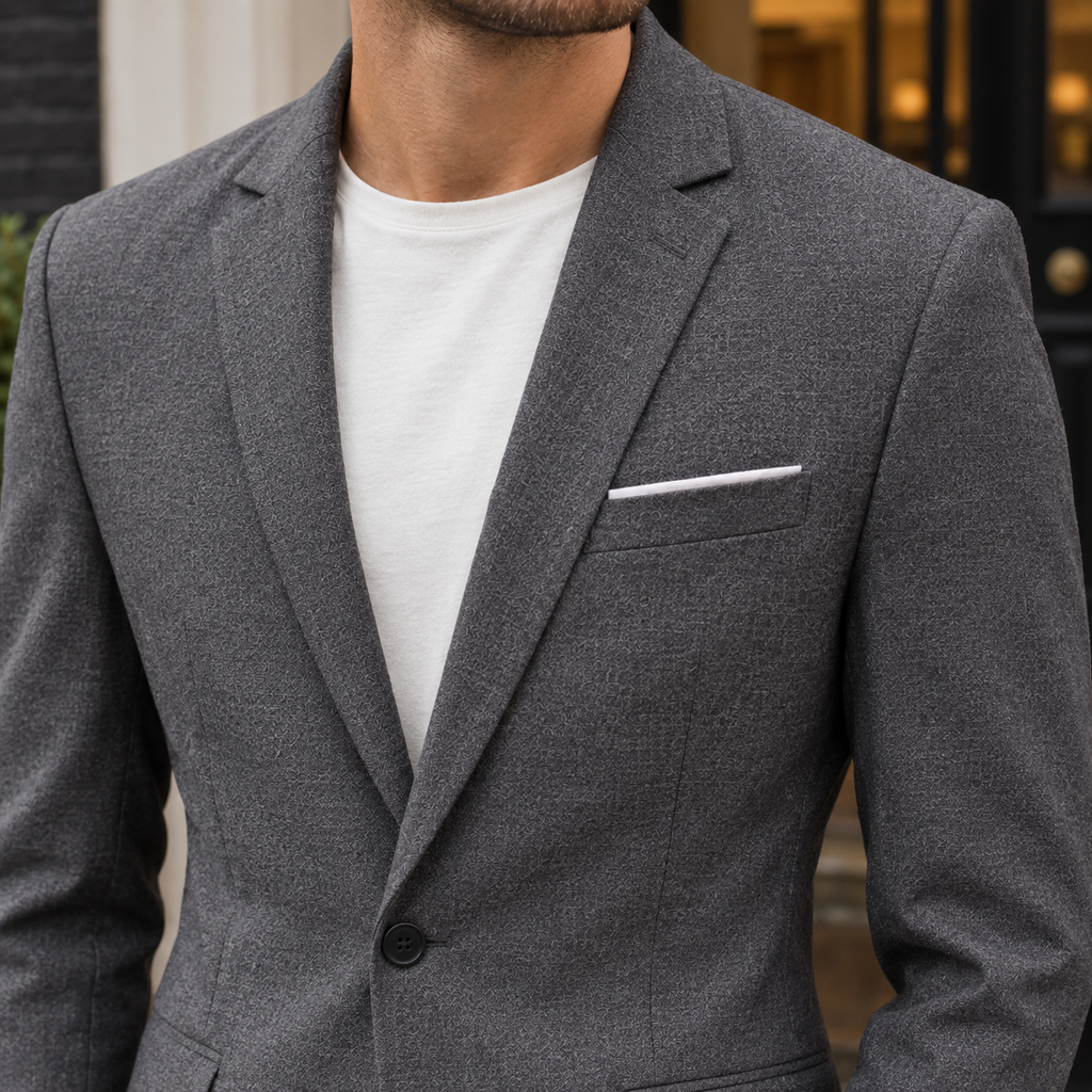 Men's Slim Fit Tailored Blazer – Smart Single-Button Blazer