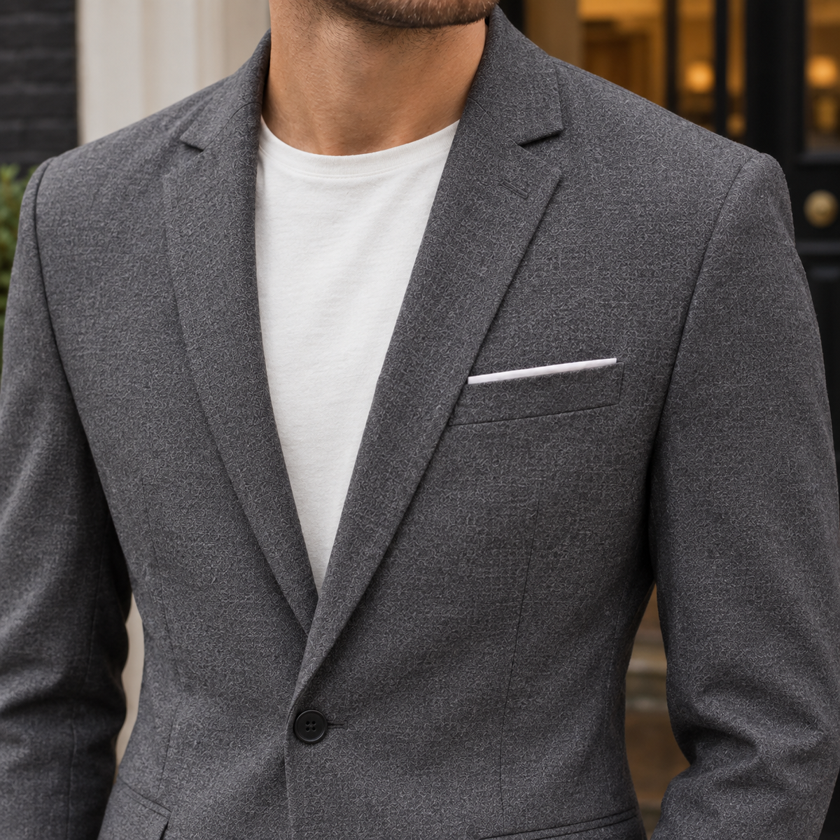 Men's Slim Fit Tailored Blazer – Smart Single-Button Blazer