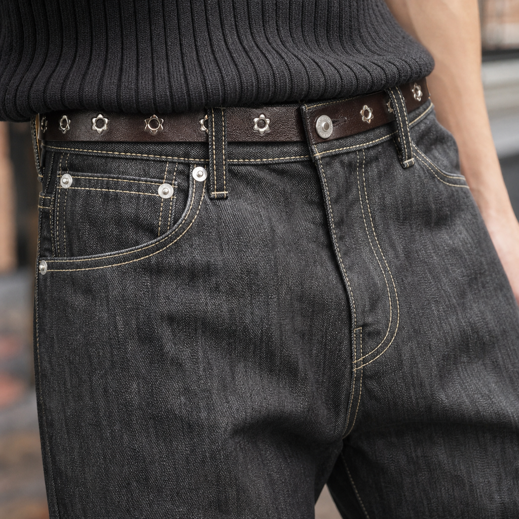 Men's Flare Jeans – Embroidered Pocket Denim