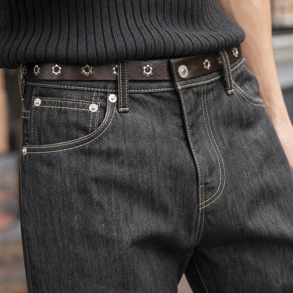 Men's Flare Jeans – Embroidered Pocket Denim