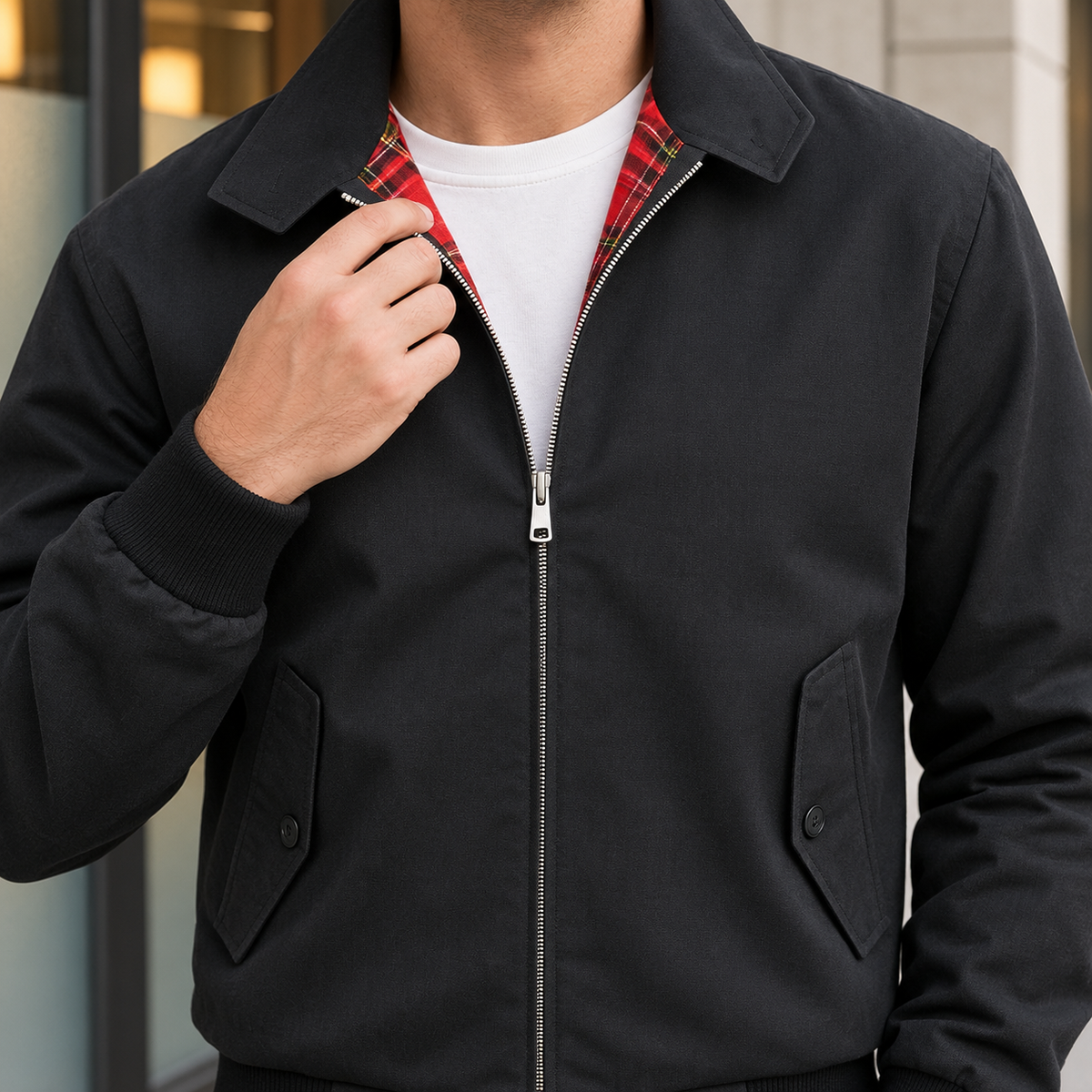 Men's Cotton Blend Harrington Jacket – Winter Jacket