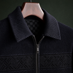 Men's Textured Panel Jacket – Soft Woven Winter Jacket