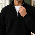 Men's Ribbed Quarter Zip Jumper – Winter Knitwear