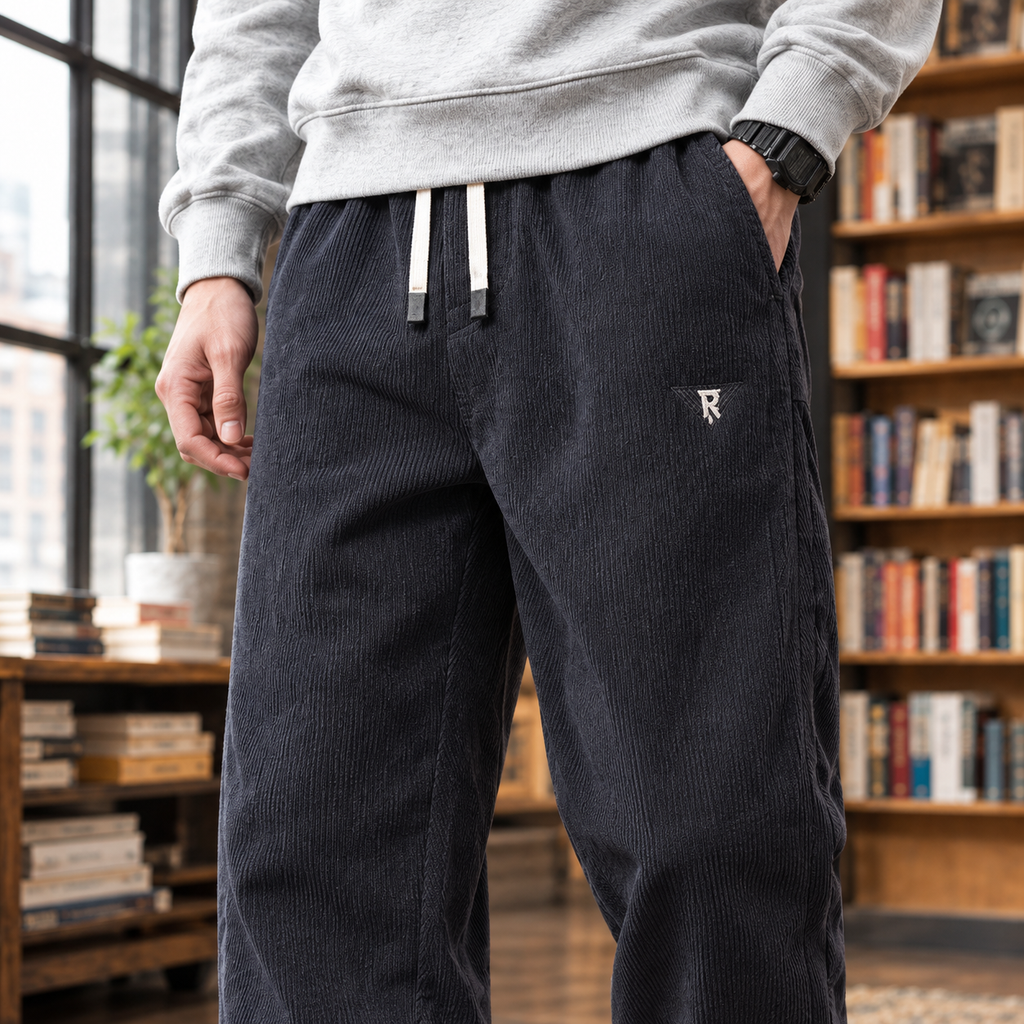 Men's Corduroy Joggers – Tapered Cuffed Trousers