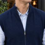 Men's Ribbed Knit Zip Vest – Sleeveless Layering Knitwear