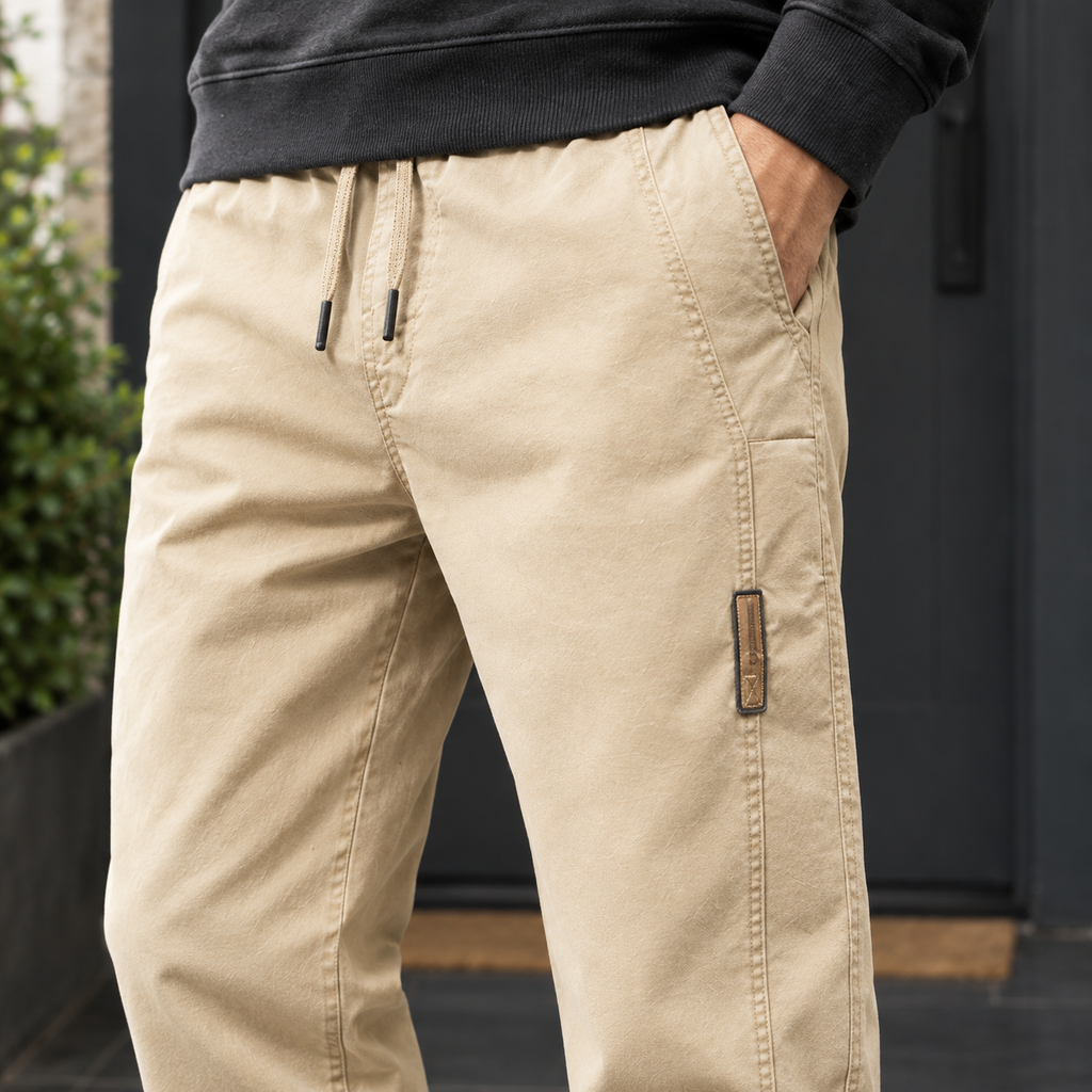 Men's Relaxed Tapered Trousers – Drawstring Waist