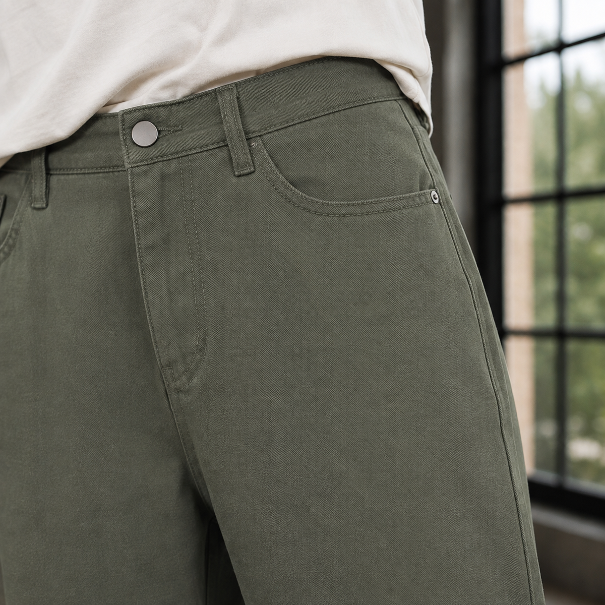Men's Wide Leg Cotton Trousers – Relaxed Fit Trousers