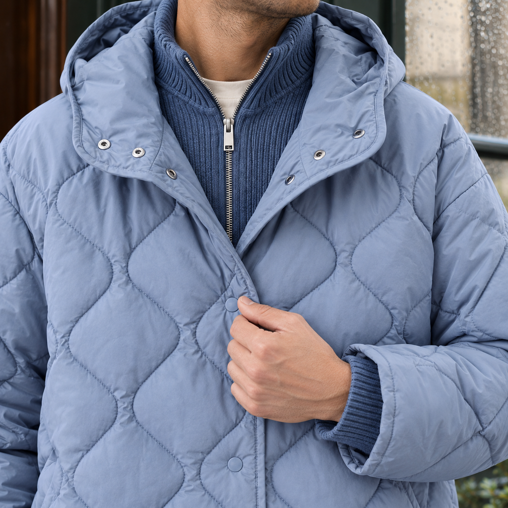 Men's Quilted Hooded Jacket – Winter Layer