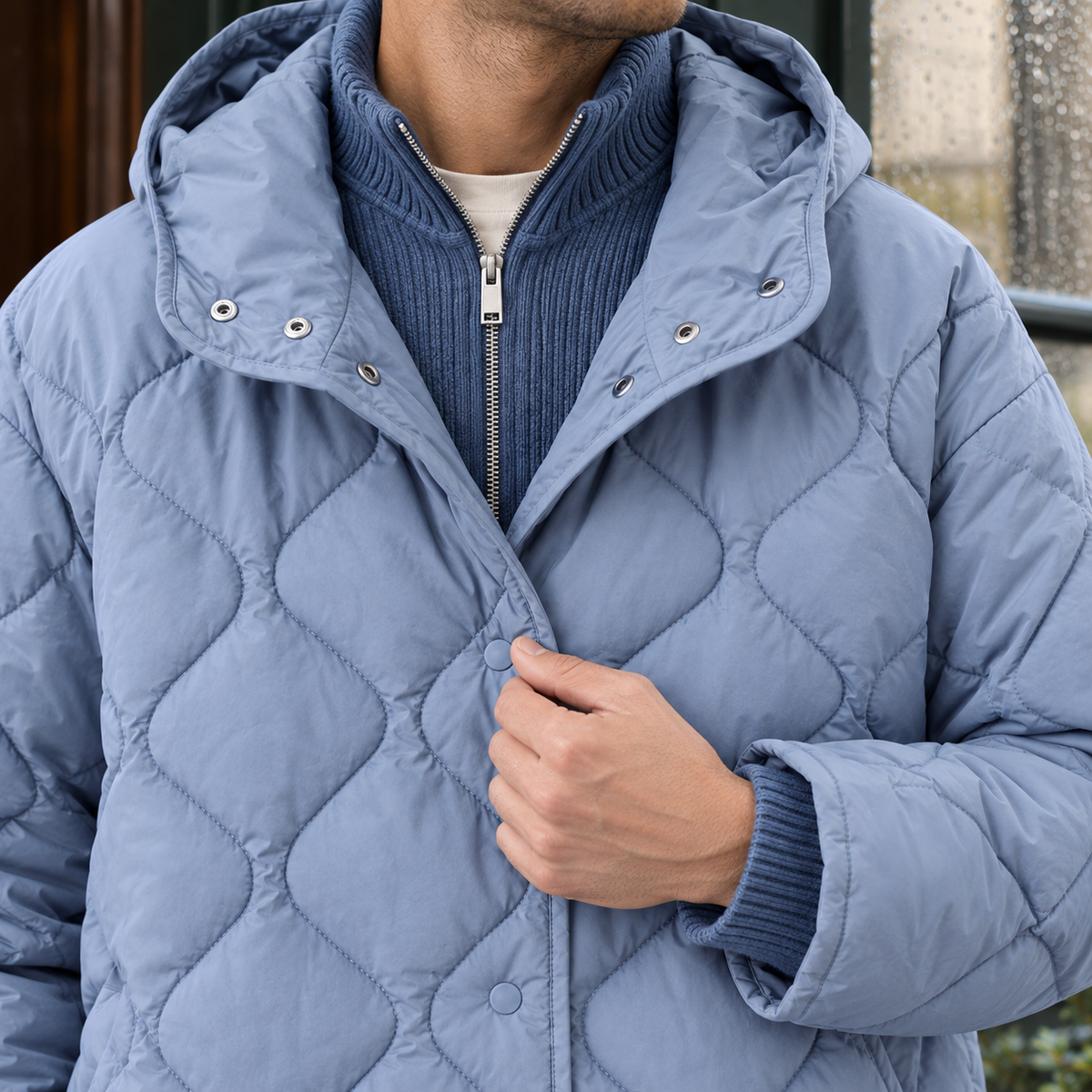 Men's Quilted Hooded Jacket – Winter Layer