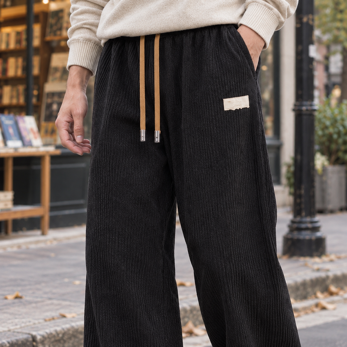 Men's Cord Wide Leg Trousers – Relaxed Fit Trousers