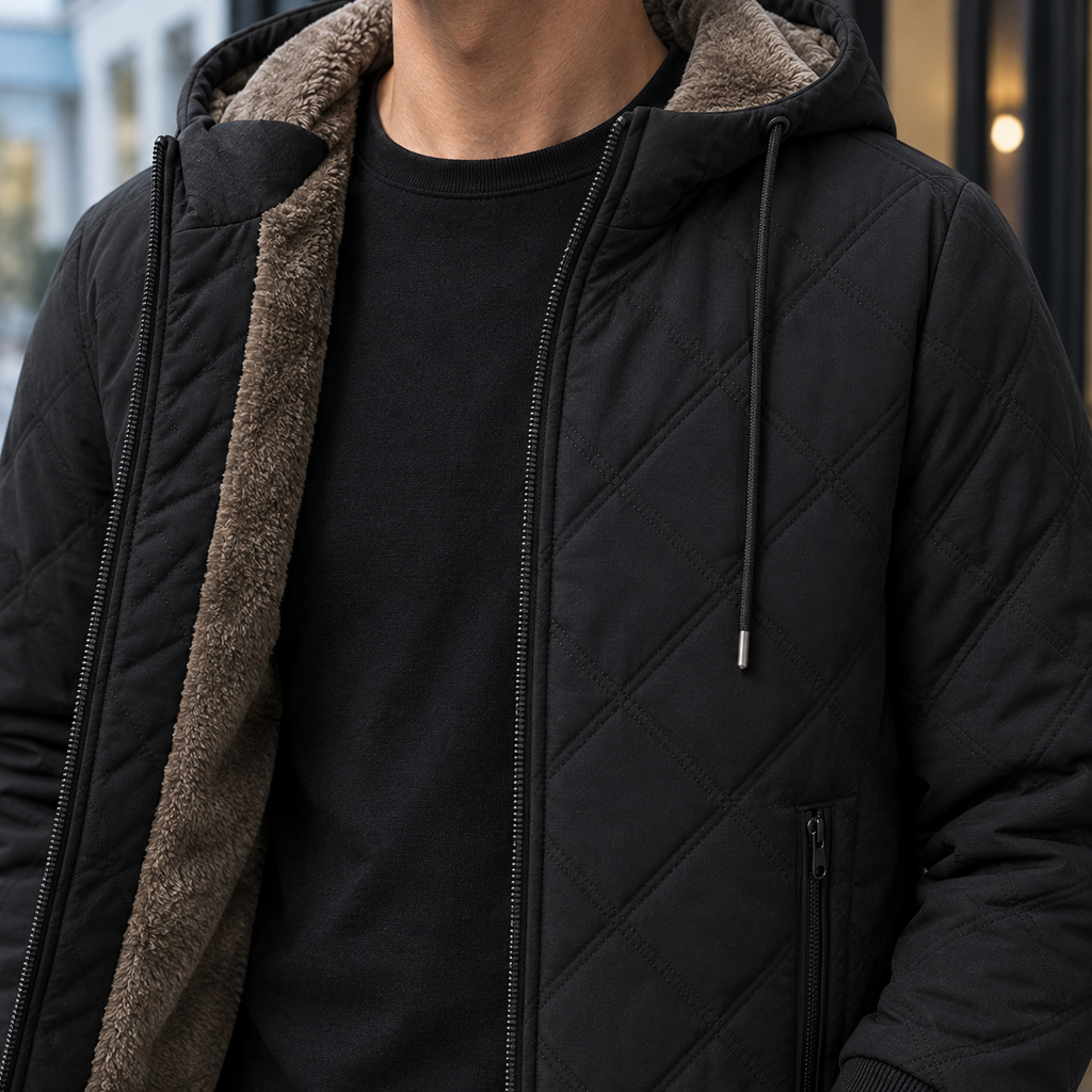 Men's Quilted Jacket – Hooded Winter Jacket