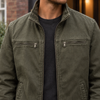 Men's Leather-Look Jacket – Four Pocket Utility Style
