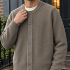 Men's Textured Knit Cardigan – Button Front Winter Cardigan
