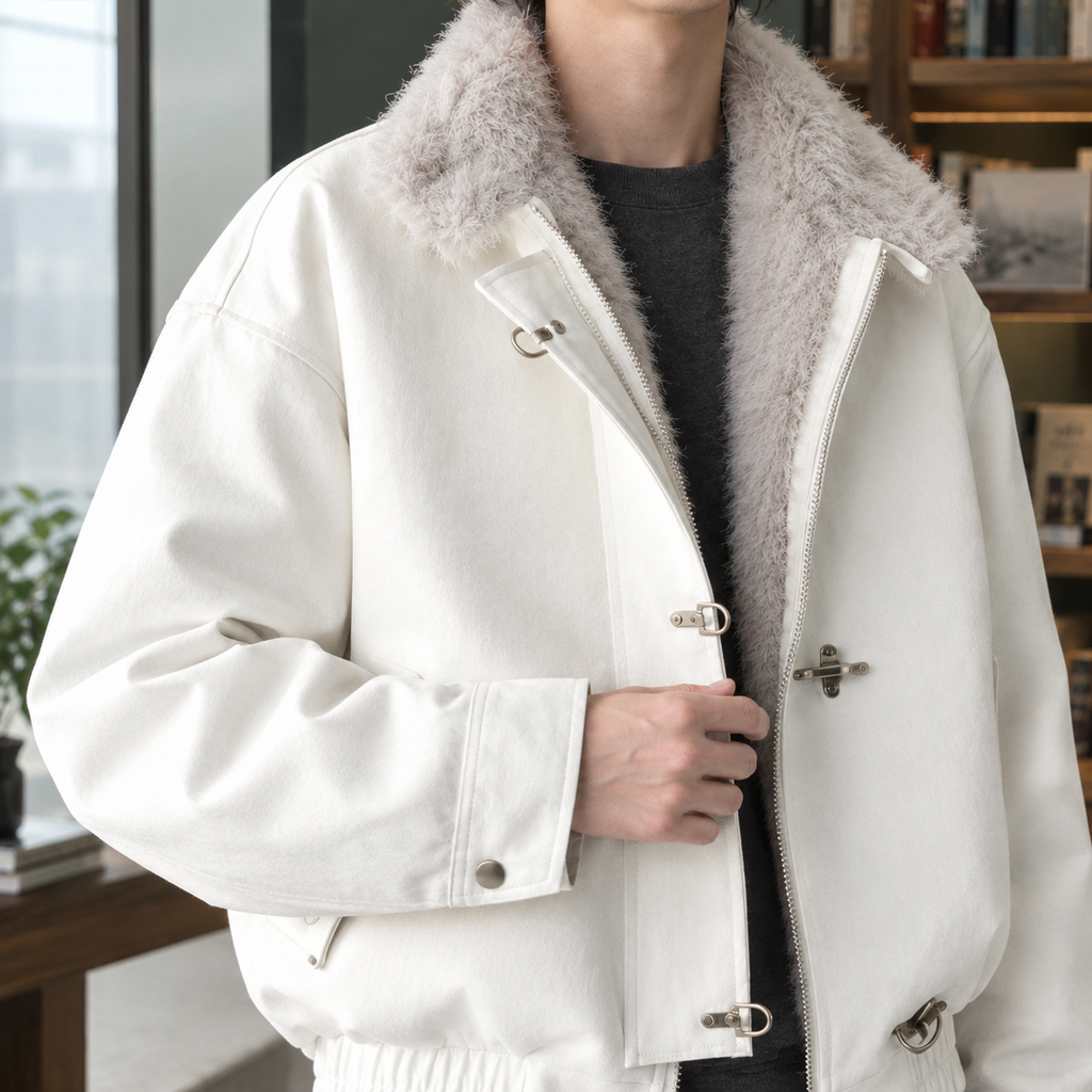 Men's Toggle Jacket – Oversized Collar Winter Layer