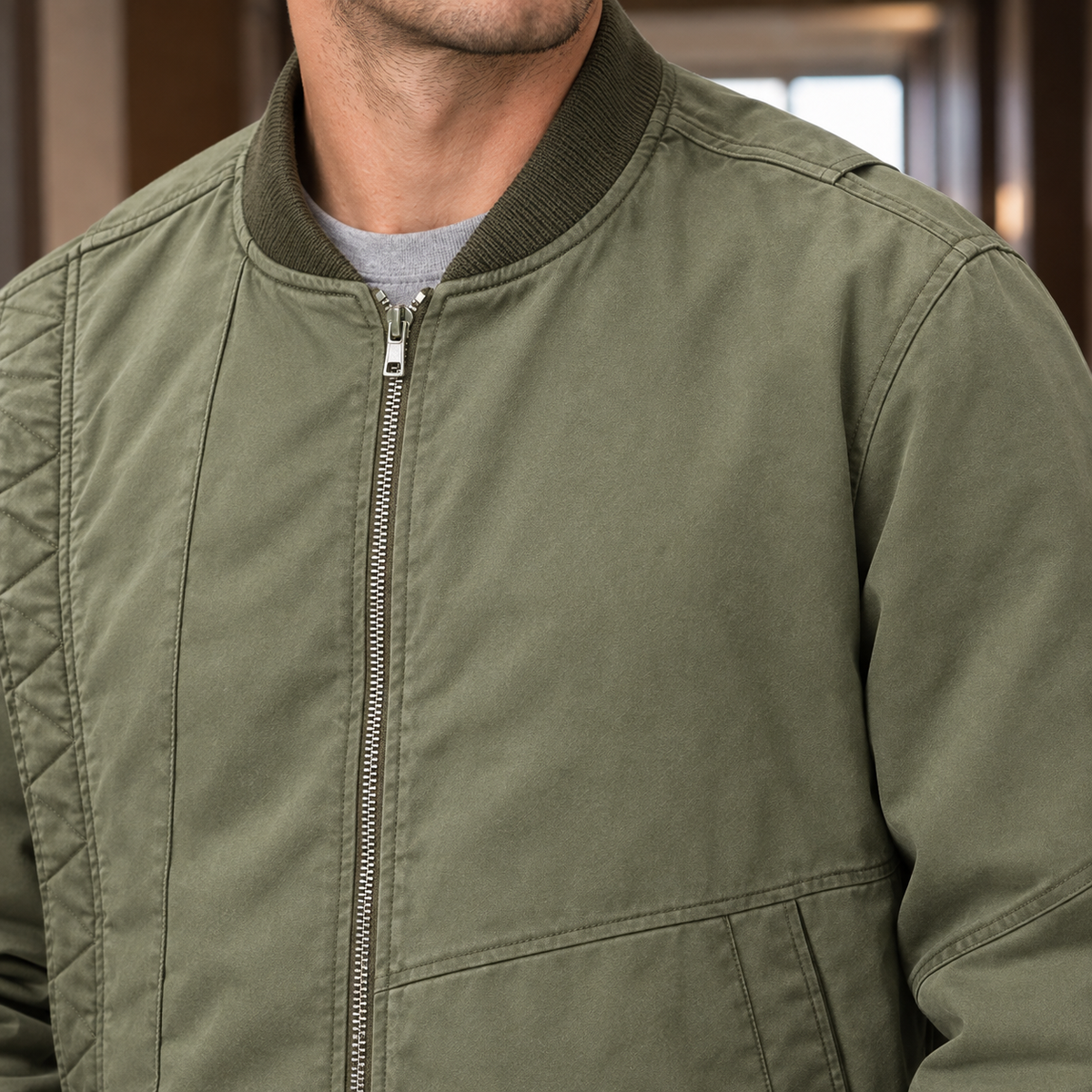 Men's Cotton Blend Bomber Jacket – Winter Jacket