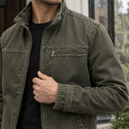 Men's Washed Cotton Blend Jacket – Casual Layer