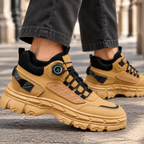 Men's Leather Look Chunky Trainers – Platform Sole Trainers
