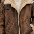 Men's Suede Look Aviator Jacket – Winter Jacket