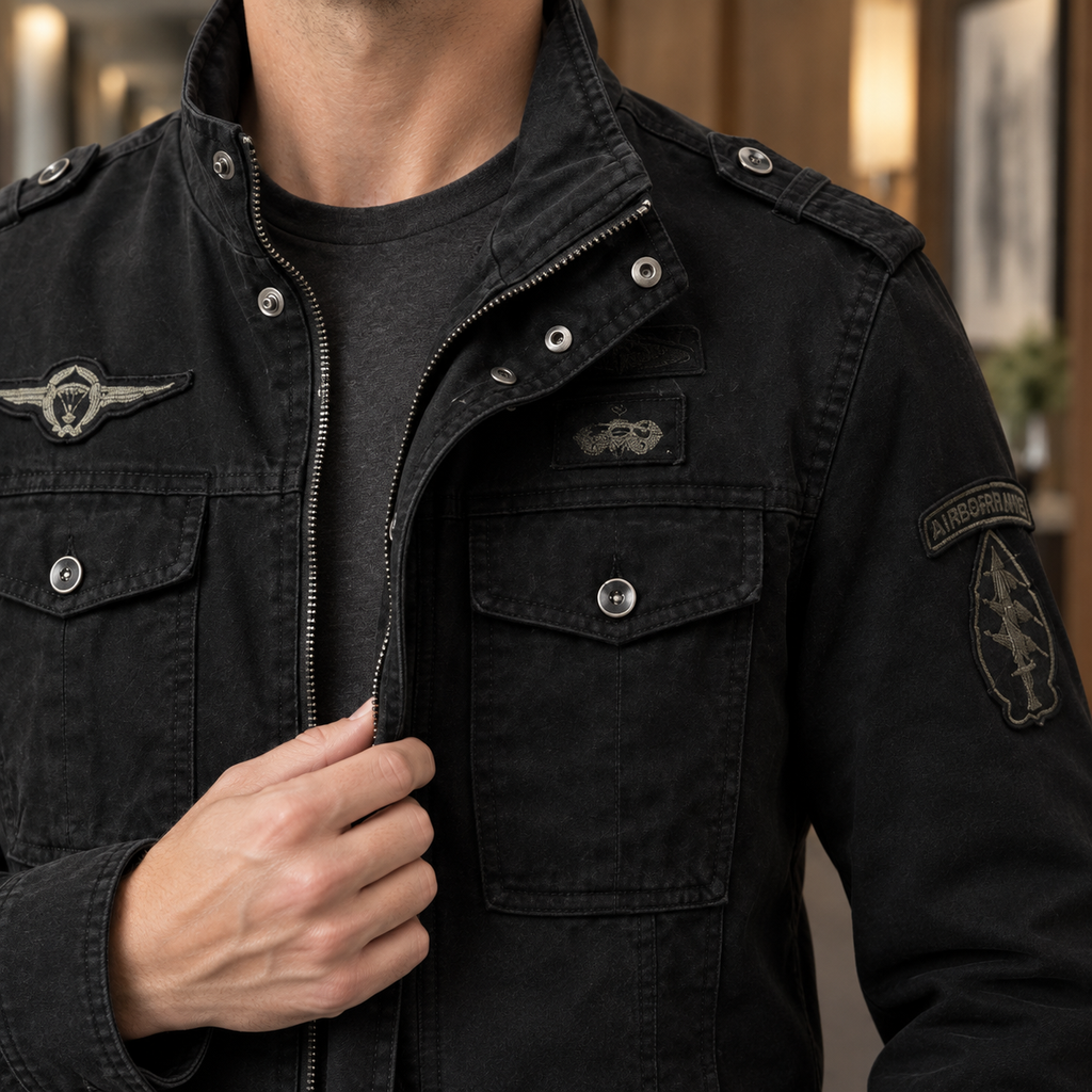 Men's Military Style Jacket – Utility Jacket for Weekends