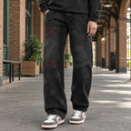 Men's Distressed Straight Leg Jeans – Washed Denim Jeans