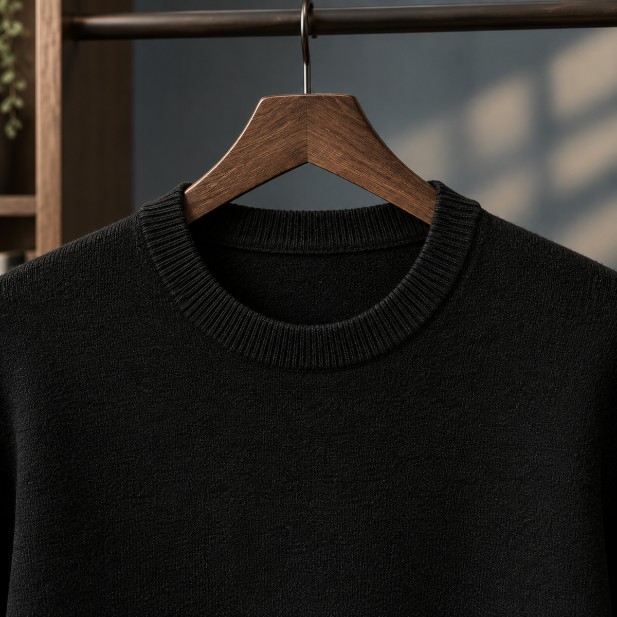 Men's Black Crew Neck Jumper – Winter Knitwear
