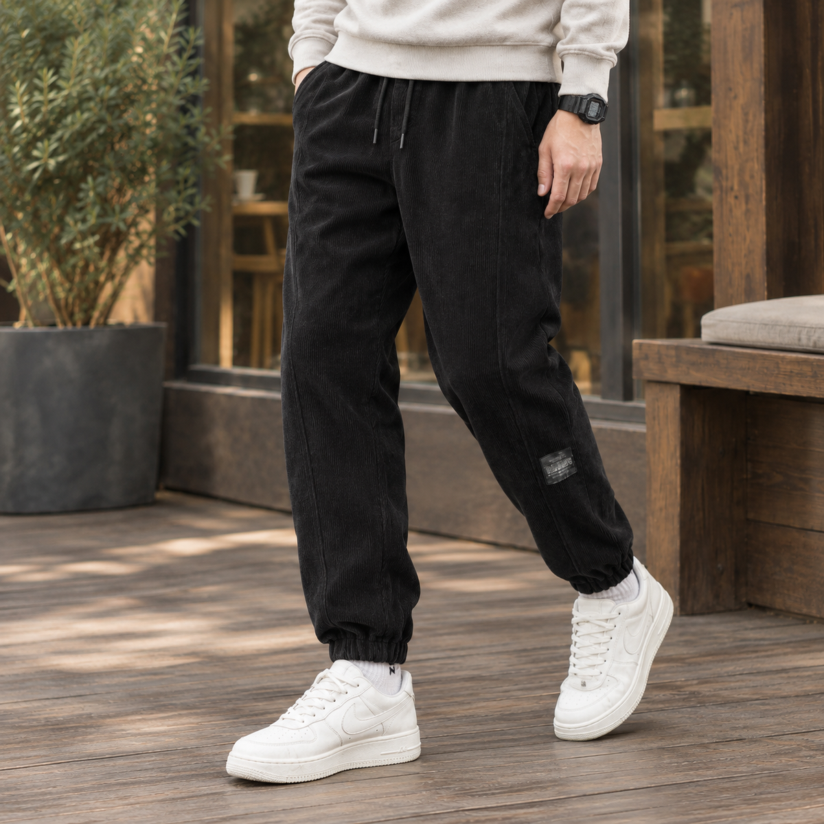 Men's Corded Jogger Bottoms – Relaxed Tapered Joggers