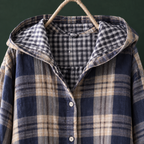 Men's Relaxed Check Overshirt with Hood – Winter Shirt