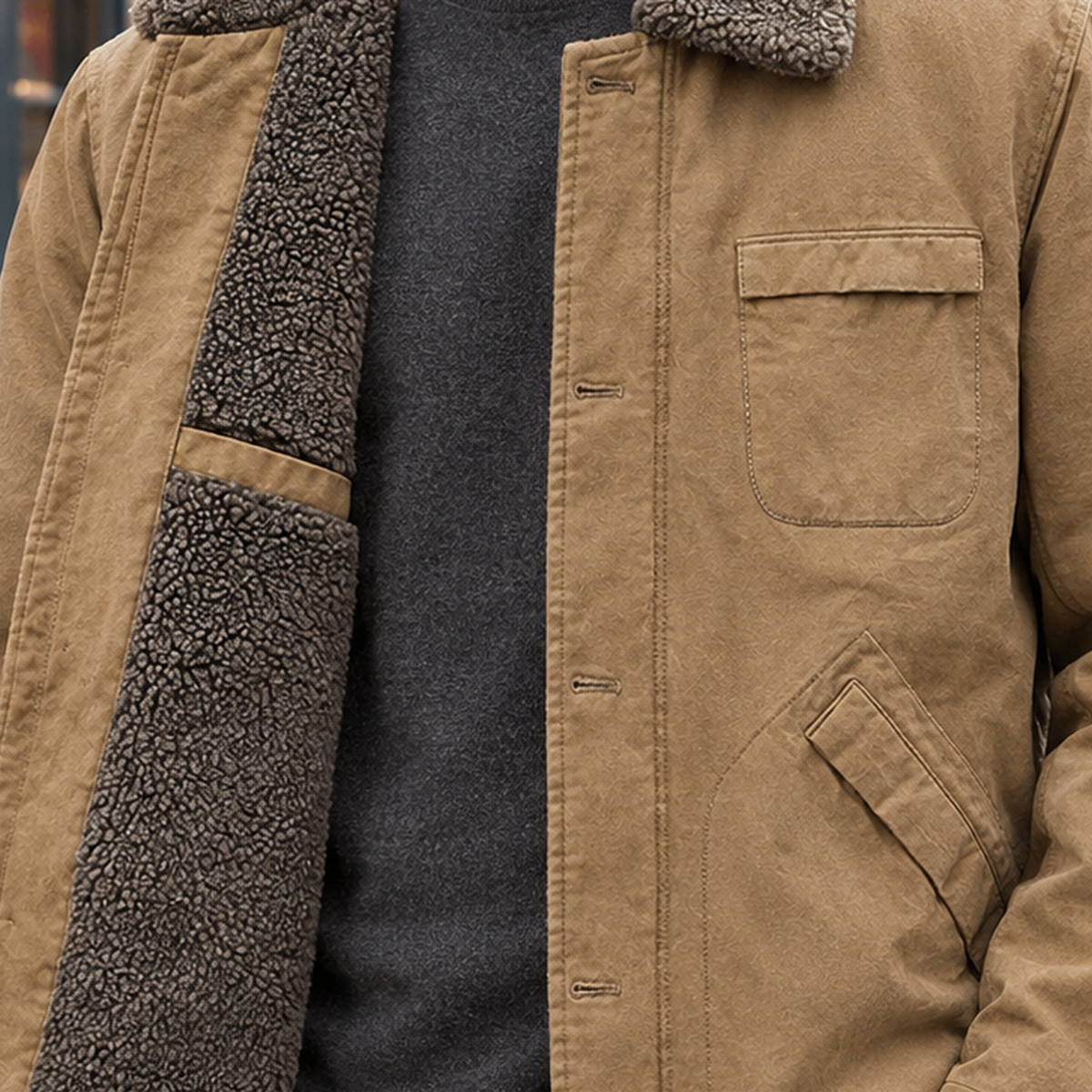 Men's Cashmere Blend Jacket – Relaxed Winter Jacket