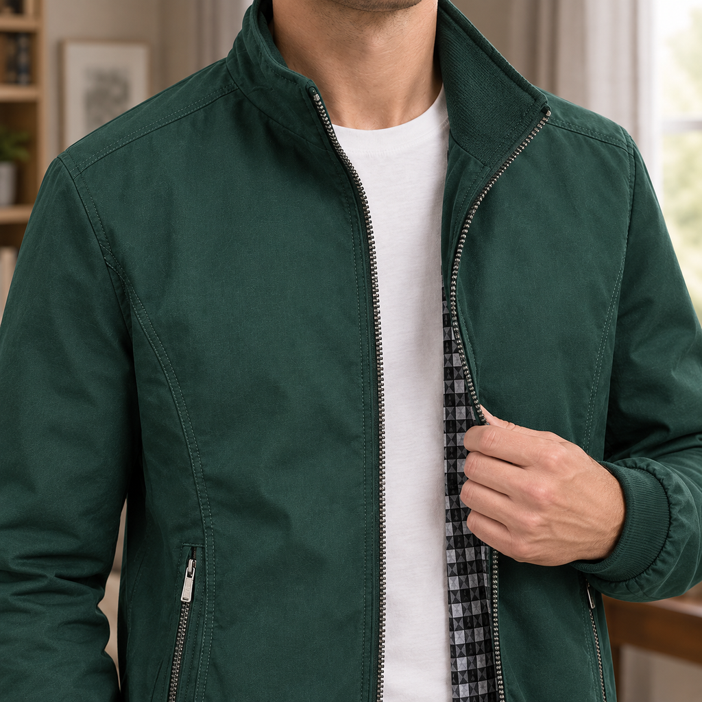 Men's Stand Collar Zip Jacket – Smart Casual Jacket