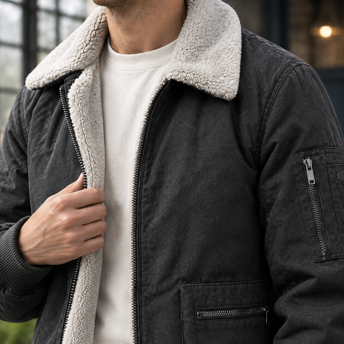 Men's Fleece Jacket – Padded Winter Jacket