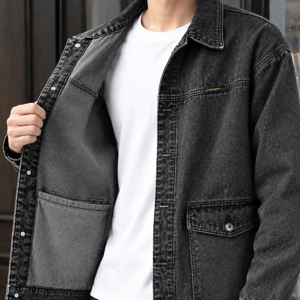 Men's Relaxed Denim Overshirt – Winter Layering Shirt