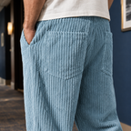 Men's Relaxed Fit Trousers – Wide Wale Textured Trousers