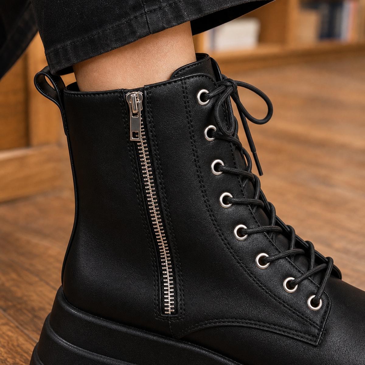 Men's Platform Lace-Up Boots – Deep Lug Tread