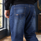 Men's High Rise Relaxed Straight Jeans – Stretch Denim Jeans