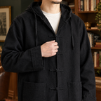 Men's Hooded Jacket with Drawstring – Winter Jacket