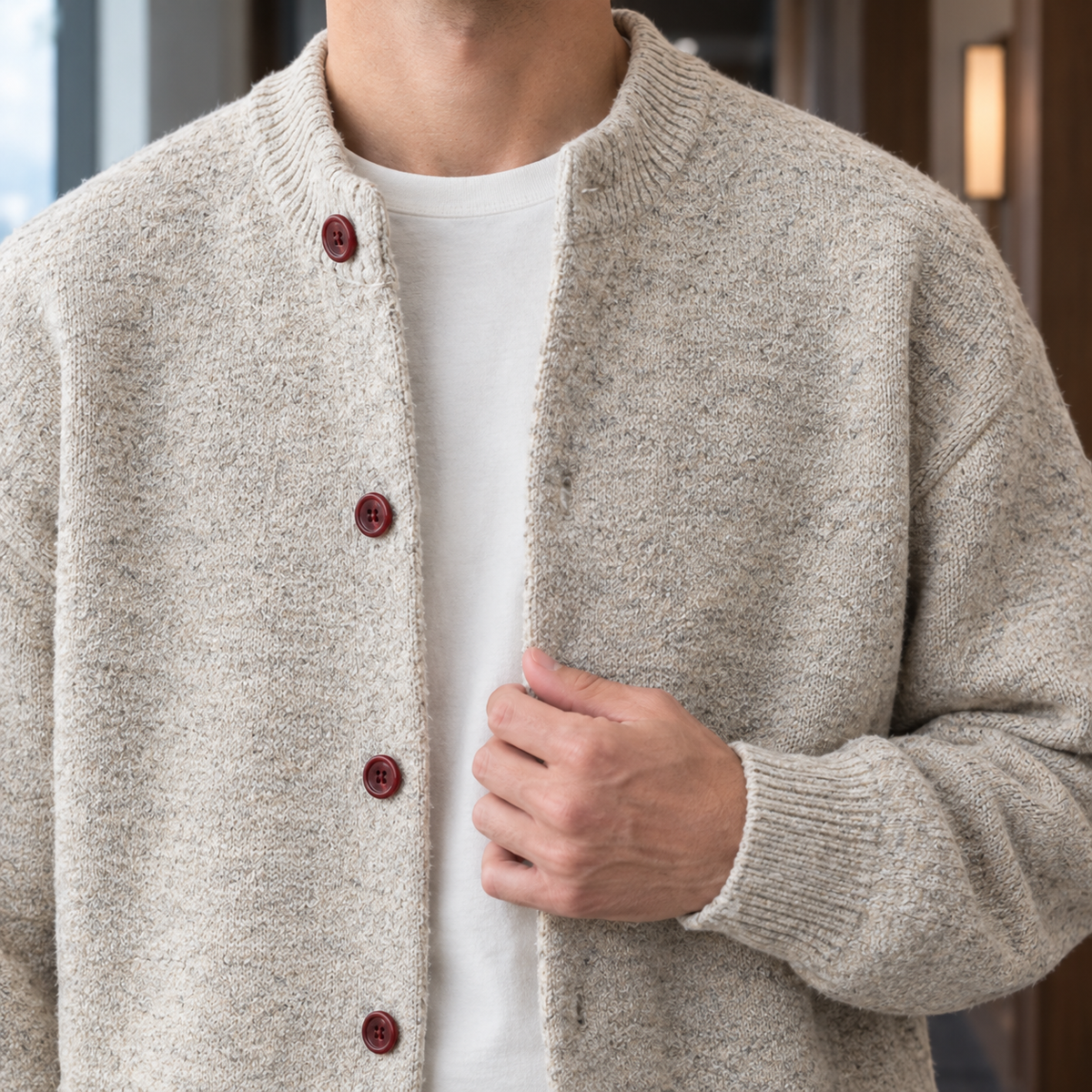 Men's Relaxed Knit Cardigan – Winter Knitwear