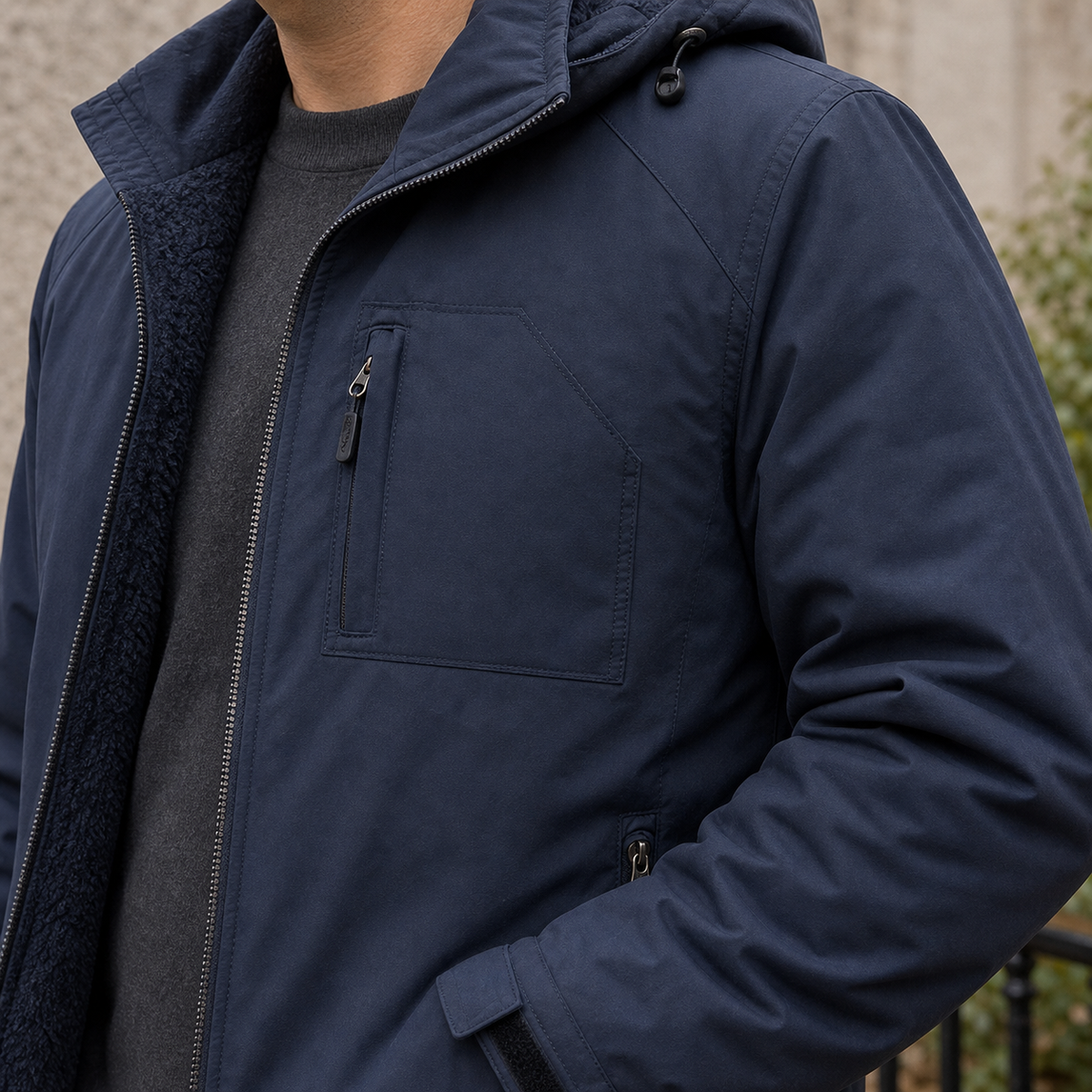 Men's Hooded Fleece Lined Jacket – Winter Jacket