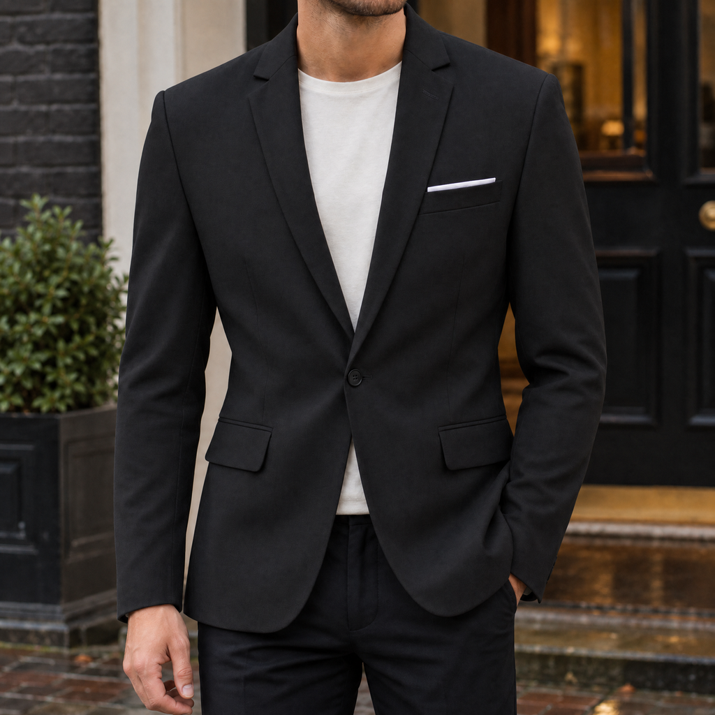 Men's Slim Fit Tailored Blazer – Smart Single-Button Blazer